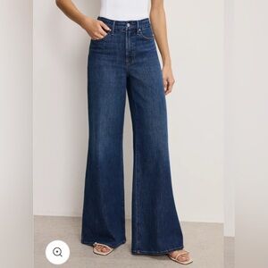 Good American NWOT Good Waist Palazzo Jeans SZ 2 /26 mid dark wash NEVER WORN